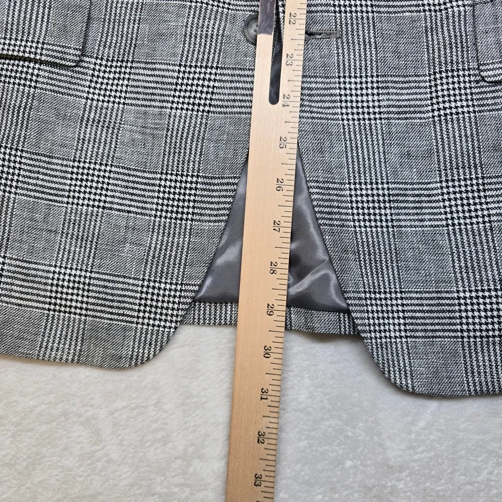 Michael‎ Kors Linen Sport Coat Mens 41R Large Black White Plaid Classic Fit NEW